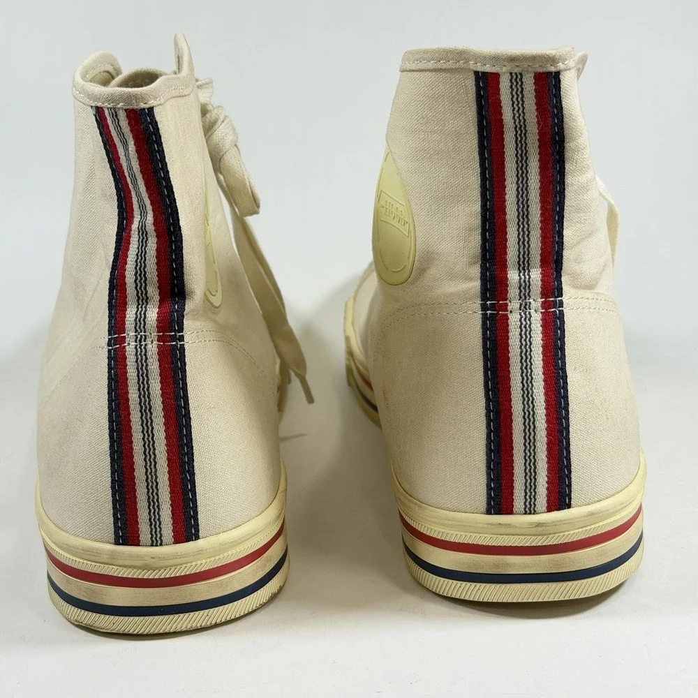 Hood Women-14 Mens-12 Rocket 1967 High Cut Canvas Sneakers Shoes Vintage Natural